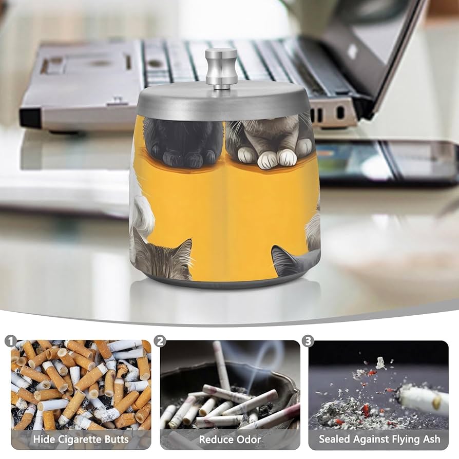 Amazon.com: Cats Yellow Vintage Cigarettes Ashtray with Lid Amazon.com: Cats Yellow Vintage Cigarettes Ashtray with Lid